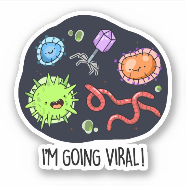 Pegatina Me estoy volviendo un virus divertido viral (Anverso)