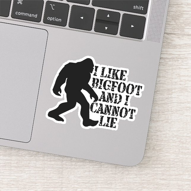 Pegatina Me gusta Bigfoot y no puedo mentir (Detalle)