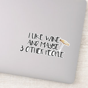 Pegatina Me Gusta El Vino Quizás 3 Personas Más Tumbler
