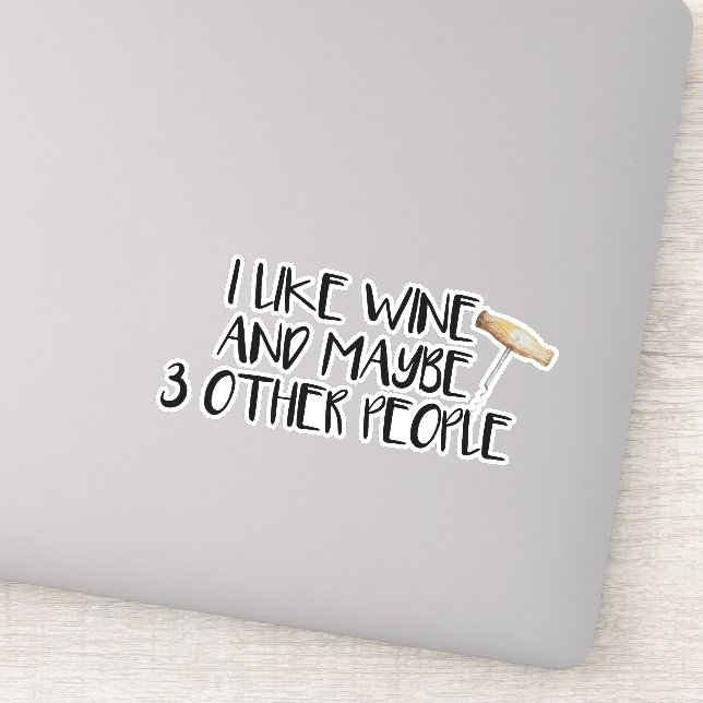 Pegatina Me Gusta El Vino Quizás 3 Personas Más Tumbler (Detalle)
