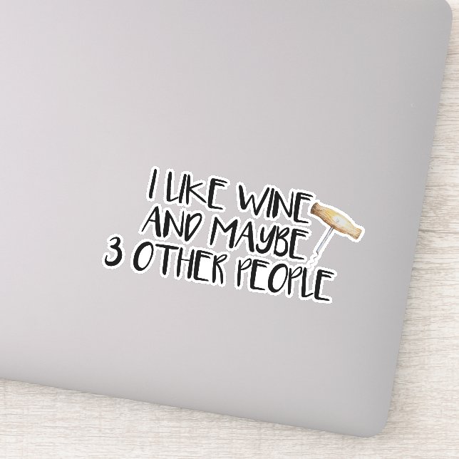 Pegatina Me Gusta El Vino Tal Vez Otras 3 Personas Tumbler (Detalle)
