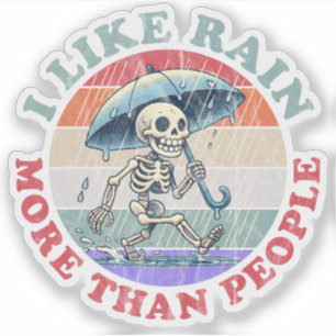 Pegatina Me Gusta La Lluvia Más Que La Gente