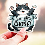 Pegatina Me Gustan Chonky Funny Cat Vinyl<br><div class="desc">¡Este adorable pegatina celebra a los gatos gordos por todas partes! Con un alegre gato convulsivo con la frase "Me gustan las tonterías", este diseño es perfecto para los amantes de los gatos que aprecian todas las formas y tamaños. Hecho con vinilo duradero, este pegatina es genial para laptops, botellas...</div>