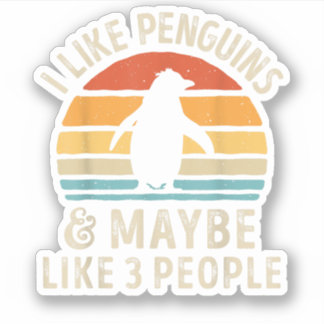 Pegatina Me gustan los pingüinos y quizás 3 personas divert