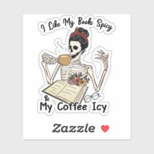 Pegatina Me gustan mis libros picantes y mi café helado