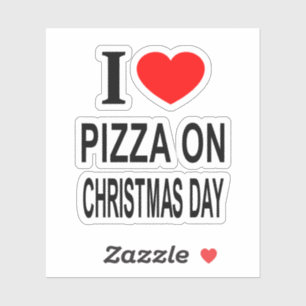 Pegatina Me ❤️ PIZZA EN EL DÍA DE NAVIDAD AMO PIZZA EN Vini