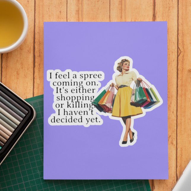 Pegatina Me siento una ama de casa divertida y retro (Subido por el creador)