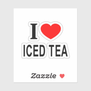 Pegatina Me ❤️ TÉ CON HIELO AMO TÉ CON HIELO ME CORAZÓN TÉ