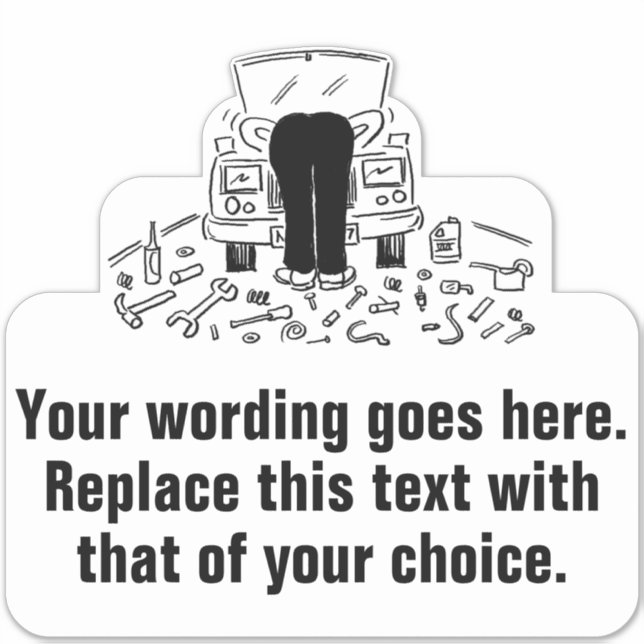 Pegatina Mecánica de garaje o servicio de coches (Anverso)