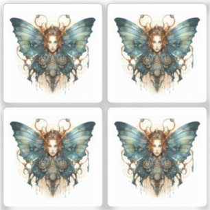 Pegatina Mechaniblaze Hairstreak Steampunk Gear mariposa