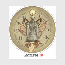 Pegatina Medallón de choque de busto femenino Steampunk