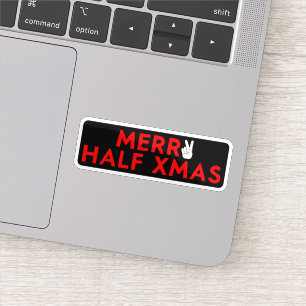 Pegatina Media Navidad De Feliz - Navidades Graciosos En La
