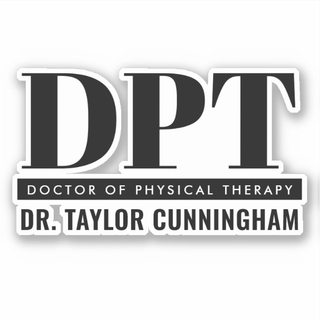 Pegatina Médica de DPT moderno personalizado de la terapia  (Anverso)