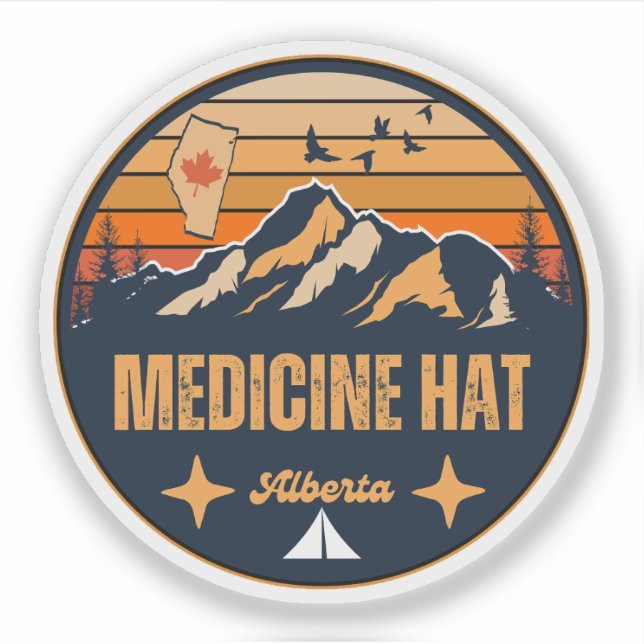 Pegatina Medicine Hat, Alberta (Anverso)