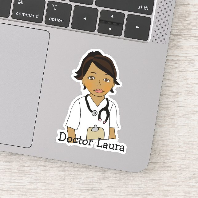 Pegatina Médico étnico personalizado, enfermera, cuidador (Detalle)