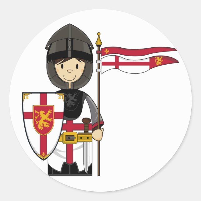 Pegatina Medieval Crusader Knight (Anverso)