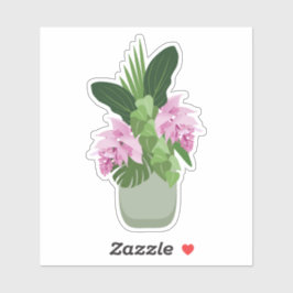 Pegatina Medinilla Tropical Flower Verde Vase