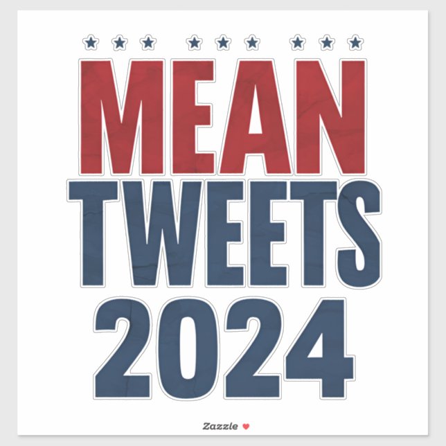 Pegatina Medios tuits sobre las elecciones de Trump en 2024 (Hoja)