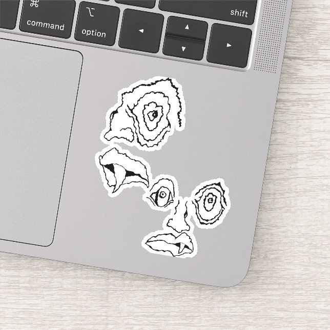 Pegatina Medusa 1MMHeads libro de horror de doble cabezal 2 (Detalle)