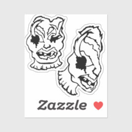 Pegatina Medusa 2MMHeads libro de horror de doble cabezal 2