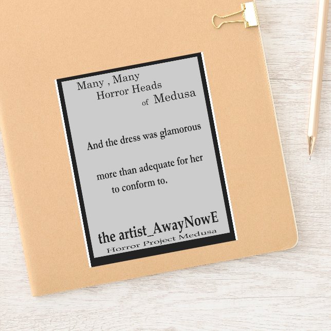 Pegatina Medusa 4MMHeads Frases 2025 libro de terror Awayno (Cuaderno)