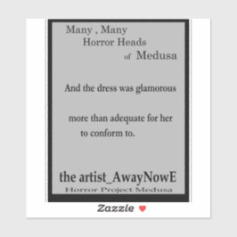 Pegatina Medusa 4MMHeads Frases 2025 libro de terror Awayno
