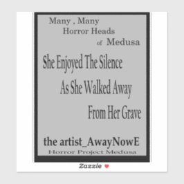 Pegatina Medusa 8MMHeads Phrases 2025 Horror Book Awaynowe
