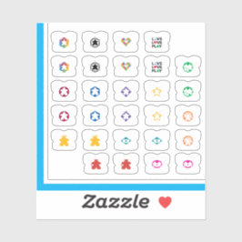 Pegatina Meeple Tee Stickers - Variety Pack