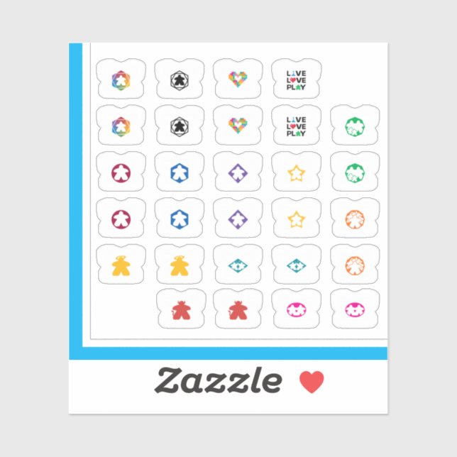 Pegatina Meeple Tee Stickers - Variety Pack (Hoja)