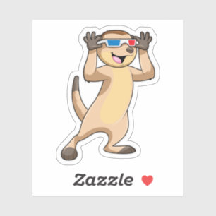 Pegatina Meerkat con gafas