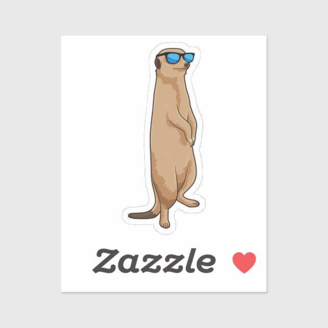 Pegatina Meerkat con gafas de sol (Hoja)