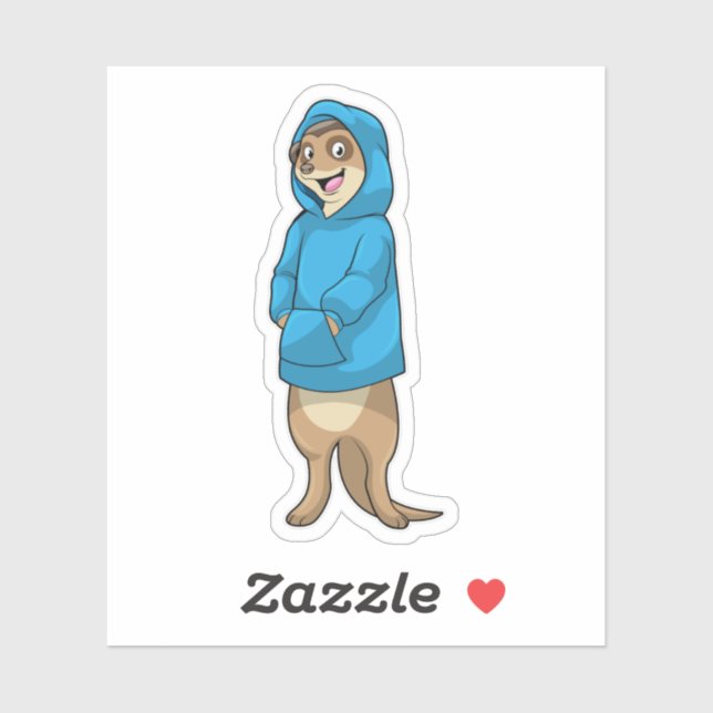 Pegatina Meerkat with Hoodie (Hoja)