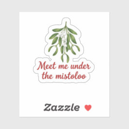 Pegatina Meet Me Under the Mistletoe Christmas Kiss