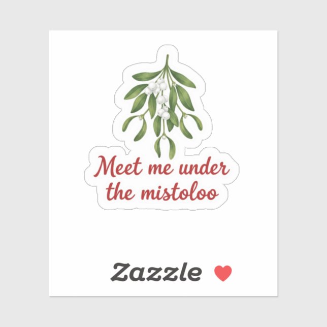 Pegatina Meet Me Under the Mistletoe Christmas Kiss  (Hoja)
