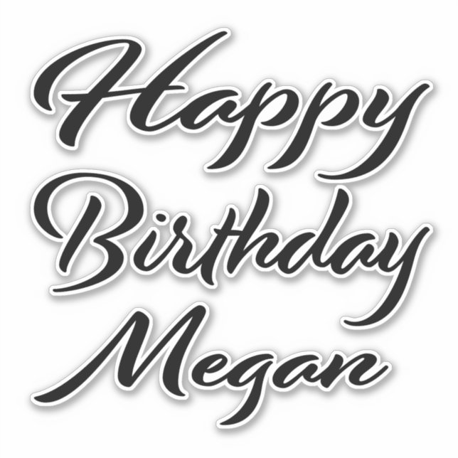 Pegatina Megan Name Vorname black Sticker Geburtstag (Anverso)