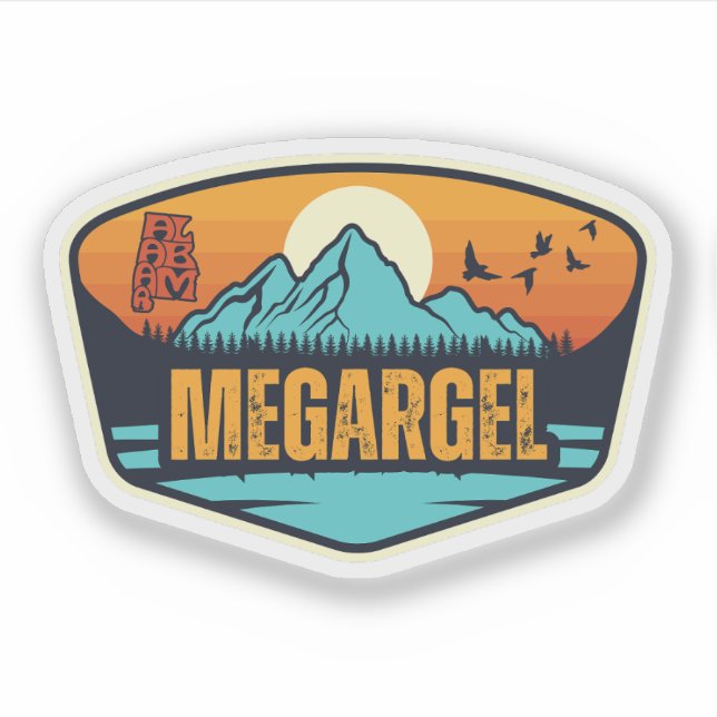 Pegatina Megargel, Alabama (Anverso)
