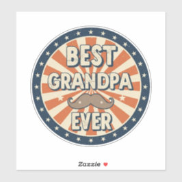 Pegatina Mejor abuelo retro insignia