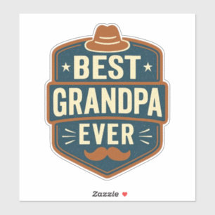 Pegatina Mejor abuelo retro insignia