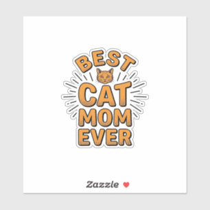 Pegatina Mejor Mamá de Gatos de Todos los Tiempos Diseño de