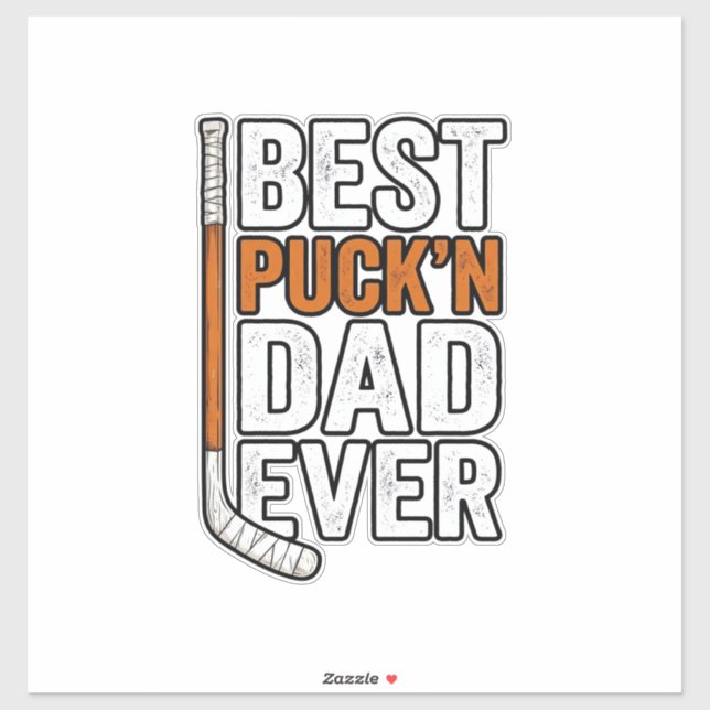 Pegatina Mejor padre de hockey con puck Ever Vector Design_ (Hoja)