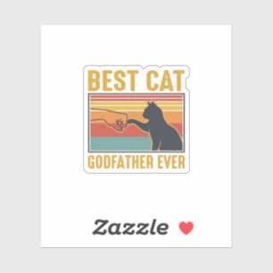 Pegatina Mejor padrino de gato jamás diseño de vector de ga