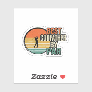 Pegatina Mejor Padrino por Par Vintage Golf Vector Design_1