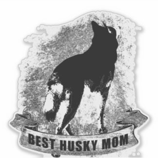 Pegatina mejor pancarta HUSKY MOM