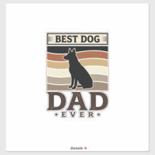 Pegatina Mejor papá de perro vintage diseño de amante de pe