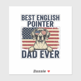 Pegatina Mejor papá de Pointer inglés patriota perenne
