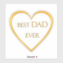 Pegatina Mejor papá del mundo dorado