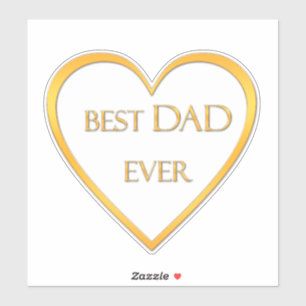 Pegatina Mejor papá del mundo dorado