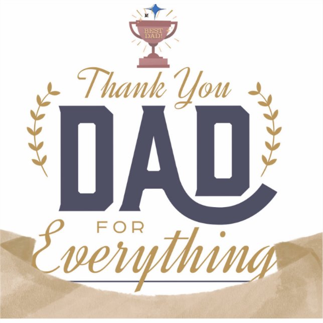 Pegatina Mejor Papá – Diseño de Agradecimiento (Anverso)