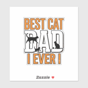 Pegatina Mejor Papá Gato de Todos los Tiempos Diseño de Cam
