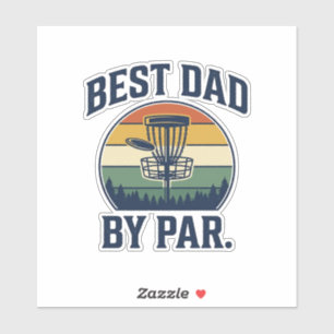 Pegatina Mejor Papá por Disc Golf Diseño Vintage Atardecer_
